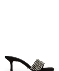 Tony Bianco New Arrivals Amos Crystal/Black Suede 6.5cm Heels