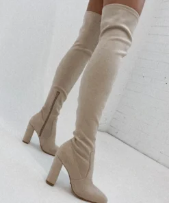 Tony Bianco Shoes Bloom Malt Stretch Suede 9.5cm Long Boots