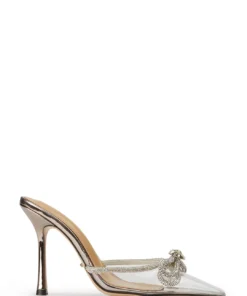Tony Bianco Ellen Clear Vinylite/Gunmetal Shine 10.5cm Heels