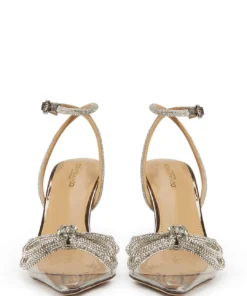 Tony Bianco New Arrivals Eros Clear Vinylite/Gunmetal Shine 10.5cm Heels