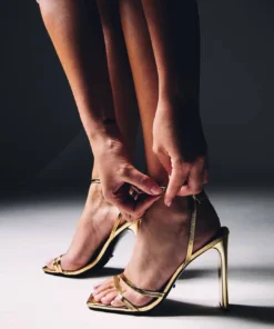 Tony Bianco Hot List Fiance Gold Foil 11cm Heels