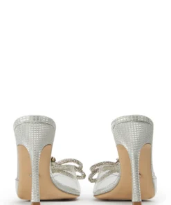 Tony Bianco Franki Clear Vinylite/Silver Aura 10.5cm Heels