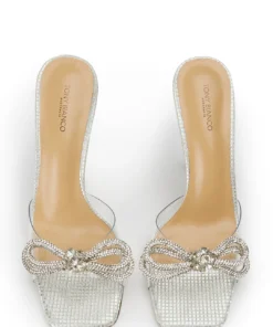 Tony Bianco Franki Clear Vinylite/Silver Aura 10.5cm Heels