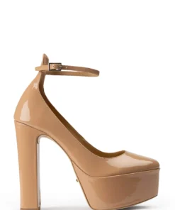 Tony Bianco Jaguar Nude Patent 14cm Heels