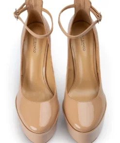 Tony Bianco Jaguar Nude Patent 14cm Heels