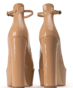 Tony Bianco Jaguar Nude Patent 14cm Heels