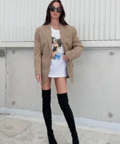 Tony Bianco Kylie Black Stretch Suede 9.5cm Long Boots Shoes