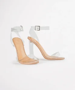 Tony Bianco Back In Stock Kiki Clear Vinylite/Skin Capretto 11cm Heels