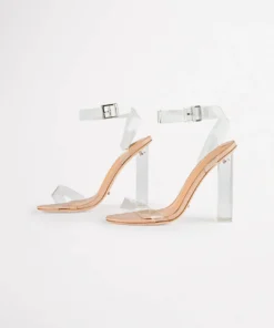 Tony Bianco Back In Stock Kiki Clear Vinylite/Skin Capretto 11cm Heels