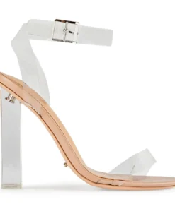 Tony Bianco Back In Stock Kiki Clear Vinylite/Skin Capretto 11cm Heels