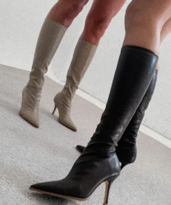 Tony Bianco Knight Black Venezia 9.5cm Calf Boots