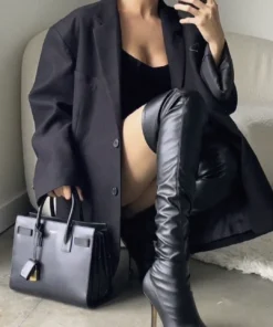 Tony Bianco Kylie Black Venezia 9.5cm Long Boots Shoes