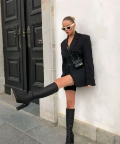 Tony Bianco Lucille Black Venice 10.3cm Calf Boots