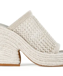 Tony Bianco Matrix Dove Waffle 11.5cm Wedges