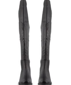 Tony Bianco Shoes Panache Black Luxe/Black Micro Stretch 3cm Long Boots