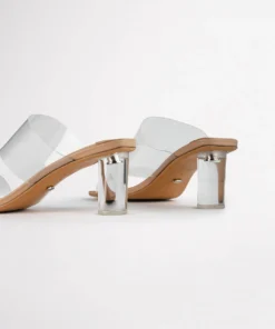 Tony Bianco Hot List Sabelle Clear Vynalite/Skin Capretto 6.5cm Heels