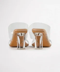 Tony Bianco Hot List Sabelle Clear Vynalite/Skin Capretto 6.5cm Heels