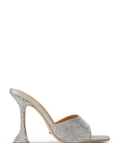 Tony Bianco Serri Silver Satin 10.5cm Heels