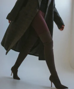 Tony Bianco Shoes Kylie Choc Stretch Suede 9.5cm Long Boots