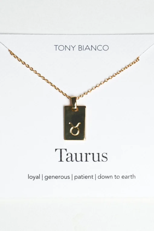 Tony Bianco Accessories Gold Taurus Zodiac Necklace