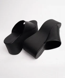 Tony Bianco Tegan Black Sheep Nappa 9.5cm Wedges