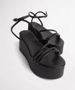 Tony Bianco Tory Black Sheep Nappa 9.5cm Wedges