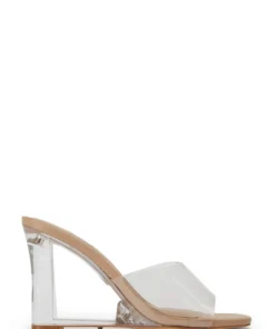 Tony Bianco Alessi Clear Vinylite/Skin 10cm Wedges