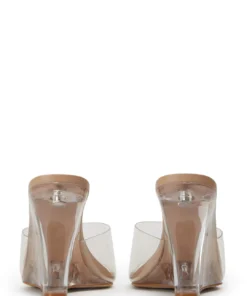 Tony Bianco Alessi Clear Vinylite/Skin 10cm Wedges