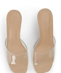 Tony Bianco Alessi Clear Vinylite/Skin 10cm Wedges