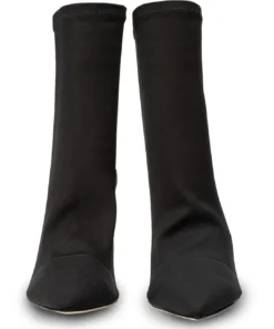 Tony Bianco Alexia Black Lycra 10.5cm Ankle Boots Shoes
