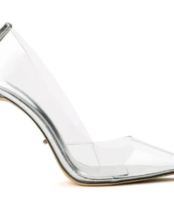 Tony Bianco Alijah Clear Vinylite/Silver 10.5cm Heels Hot List