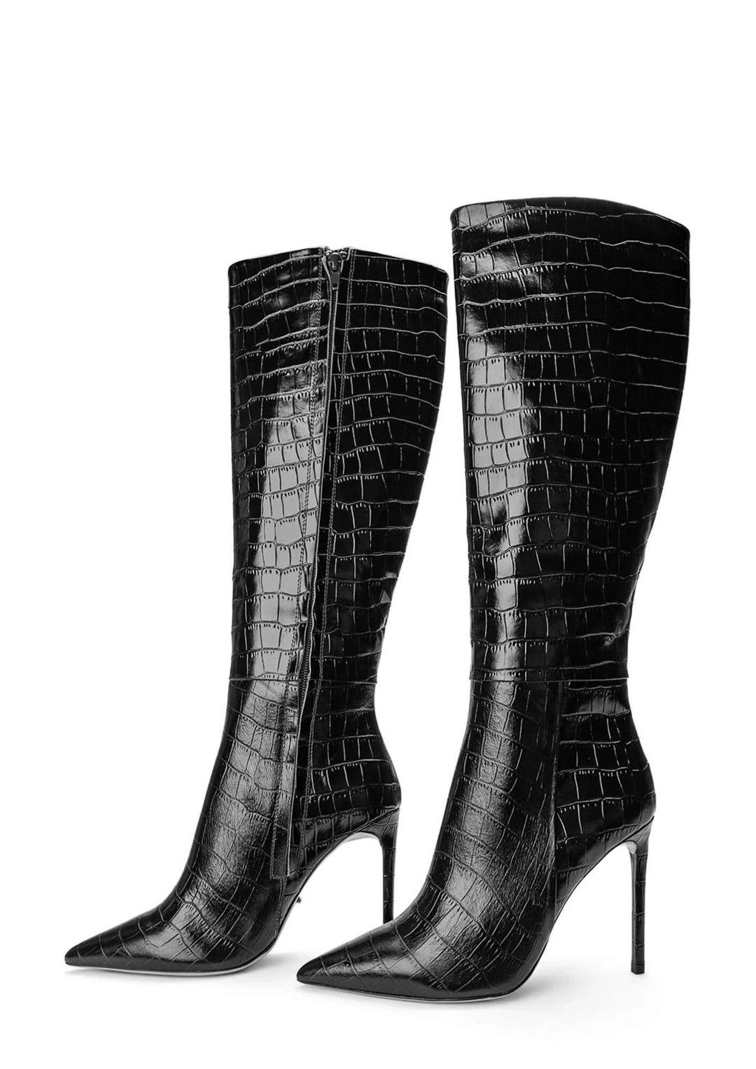 Tony Bianco Apollo Black Croc 10.5cm Calf Boots 7 Tony Bianco Apollo Black Croc 10.5cm Calf Boots