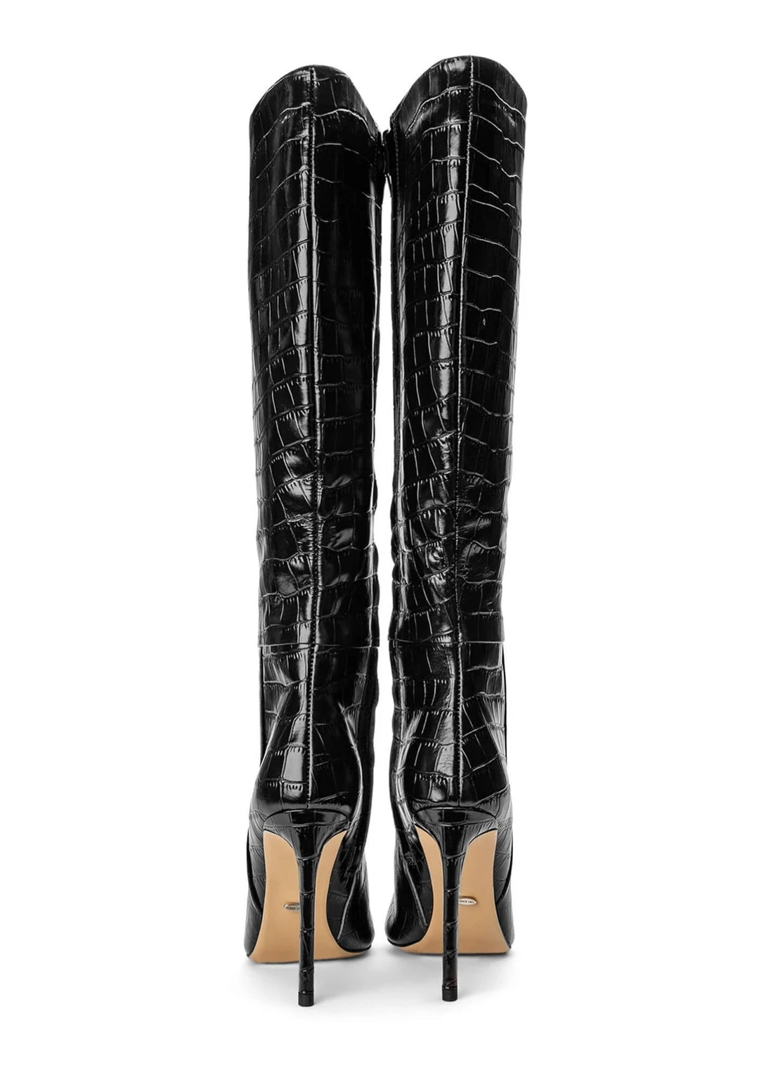 Tony Bianco Apollo Black Croc 10.5cm Calf Boots 8 Tony Bianco Apollo Black Croc 10.5cm Calf Boots