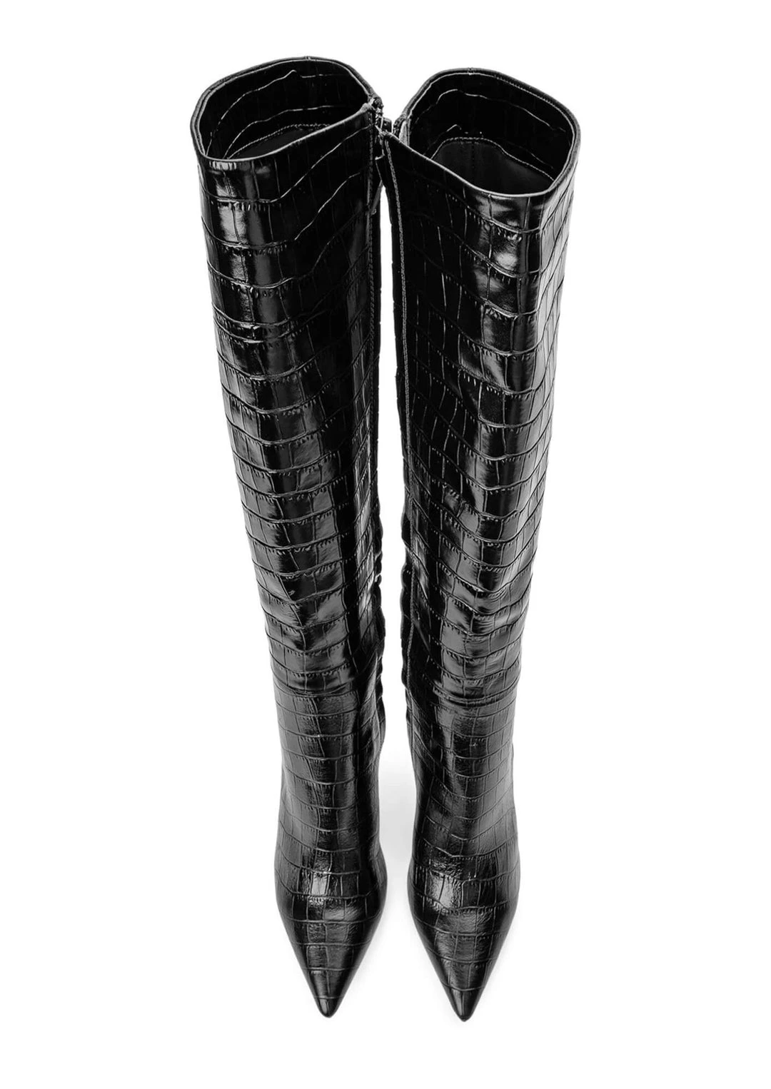 Tony Bianco Apollo Black Croc 10.5cm Calf Boots 6 Tony Bianco Apollo Black Croc 10.5cm Calf Boots