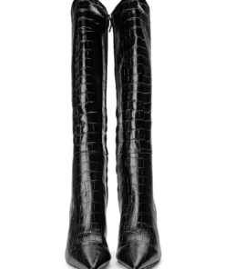 Tony Bianco Apollo Black Croc 10.5cm Calf Boots 10 Tony Bianco Apollo Black Croc 10.5cm Calf Boots