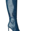 Tony Bianco Shoes Apollo Blue Croc 10.5cm Calf Boots 1 Tony Bianco Shoes Apollo Blue Croc 10.5cm Calf Boots