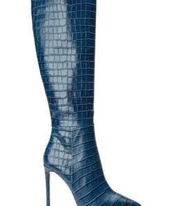 Tony Bianco Shoes Apollo Blue Croc 10.5cm Calf Boots