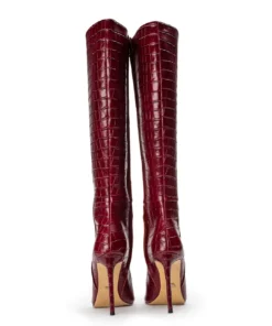 Tony Bianco Apollo Bordeaux Croc 10.5cm Calf Boots 12 Tony Bianco Apollo Bordeaux Croc 10.5cm Calf Boots