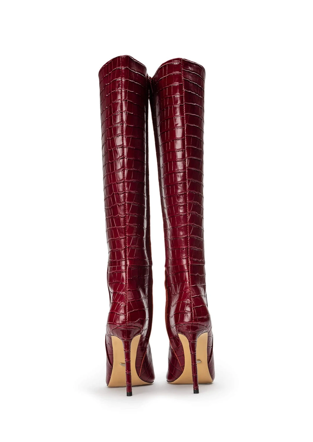 Tony Bianco Apollo Bordeaux Croc 10.5cm Calf Boots 7 Tony Bianco Apollo Bordeaux Croc 10.5cm Calf Boots