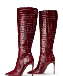 Tony Bianco Apollo Bordeaux Croc 10.5cm Calf Boots 13 Tony Bianco Apollo Bordeaux Croc 10.5cm Calf Boots