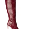 Tony Bianco Apollo Bordeaux Croc 10.5cm Calf Boots