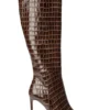 Tony Bianco Apollo Choc Croc 10.5cm Calf Boots Shoes
