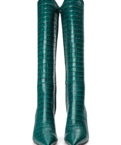 Tony Bianco Apollo Green Croc 10.5cm Calf Boots Shoes