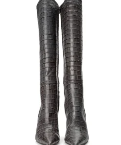 Tony Bianco Shoes Apollo Grey Croc 10.5cm Calf Boots
