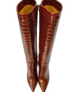 Tony Bianco Apollo Tan Croc 10.5cm Calf Boots Shoes 11 Tony Bianco Apollo Tan Croc 10.5cm Calf Boots Shoes