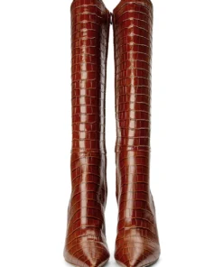 Tony Bianco Apollo Tan Croc 10.5cm Calf Boots Shoes 10 Tony Bianco Apollo Tan Croc 10.5cm Calf Boots Shoes