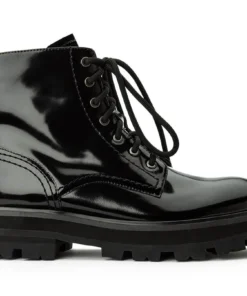 Tony Bianco Ascott Black Hi Shine 4.5cm Ankle Boots Shoes