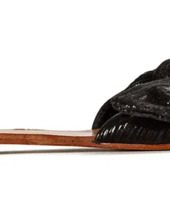 Tony Bianco Assari Black Shimmer 1cm Flats