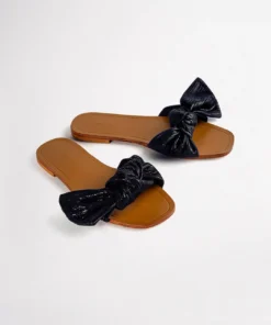 Tony Bianco Shoes Assari Navy Shimmer 1cm Flats