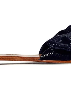Tony Bianco Shoes Assari Navy Shimmer 1cm Flats